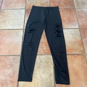 Dream girls slashed legs satin leggings black M/L